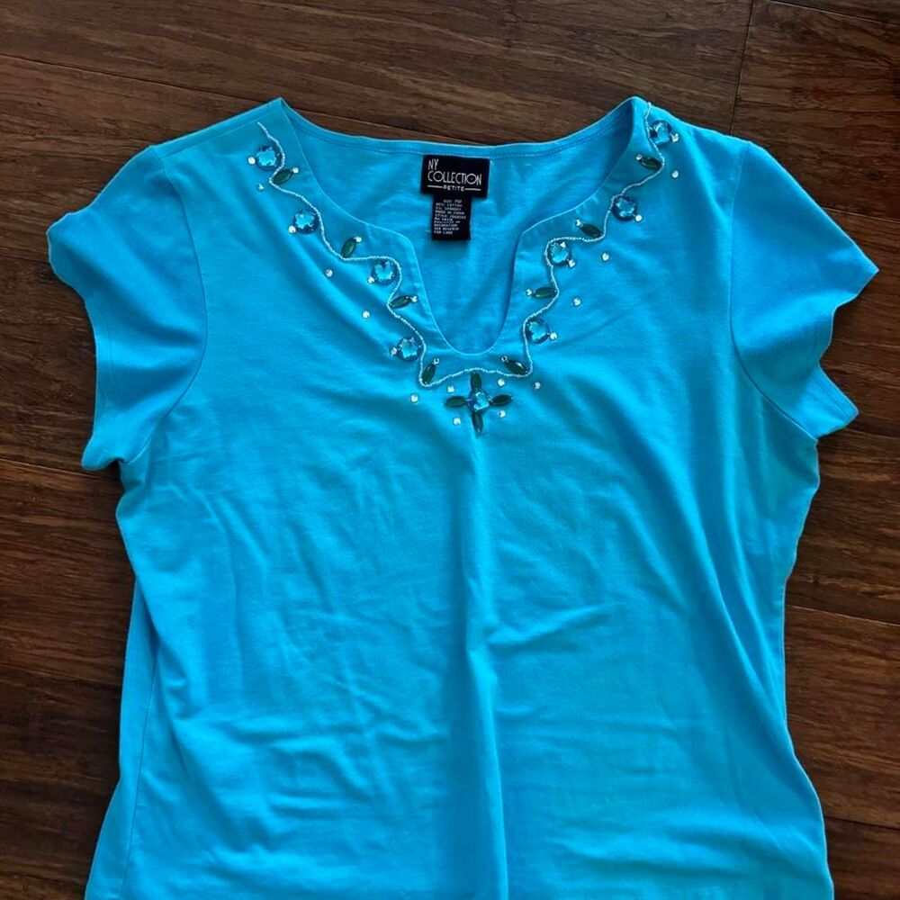 Ny-collection Women's Blue and Green Blouse